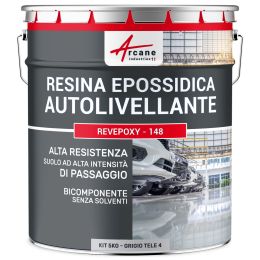 Resina Epossidica per Pavimenti, Autolivellante - REVEPOXY - 148 5 kg Grigio tele 4 - RAL 7047