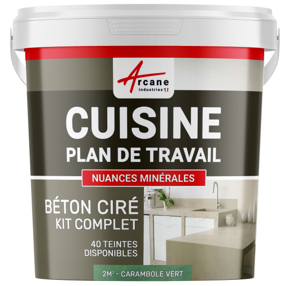 1-Main-Béton Ciré Cuisine : Plan de travail, Crédence