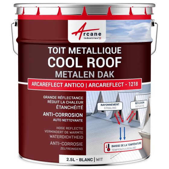 Coolroof, Warmtewerende verf voor metalen dak: ARCAREFLECT -1218