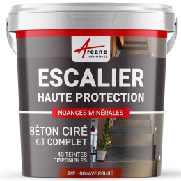 B‚ton Cir‚ Escalier - Kit Complet-kit2m2-Goyave-Rouge-Aspect / Couleur