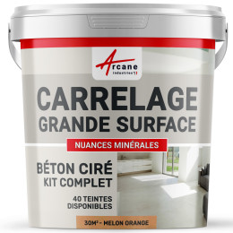 KIT BETON CIRE SUR CARRELAGE GRANDE SURFACE-Kit-30m2-Melon-Orange-Aspect / Couleur