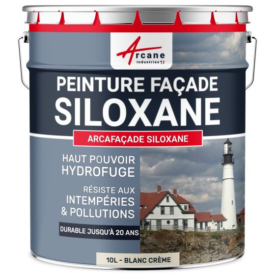 Peinture Siloxane - ARCAFAÇADE SILOXANE-Aspect / Couleur Blanc crème 10L
