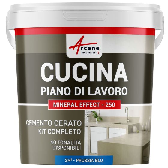 Cemento Cerato Blu per Cucina: Piano di Lavoro, Alzatina