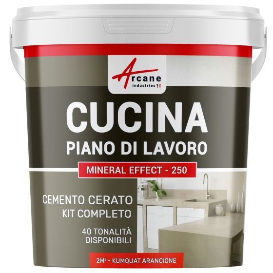 Cemento Cerato Arancione per Cucina: Piano di Lavoro, Paraspruzzi Cemento Cerato Arancione per Cucina: Piano di Lavoro, Paraspruzzi