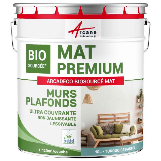 Peinture mate mur et plafond : Arcadéco Biosourcée Couleur / Aspect