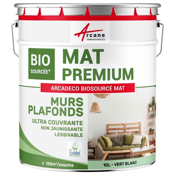 Peinture mate mur et plafond : Arcadéco Biosourcée Couleur / Aspect