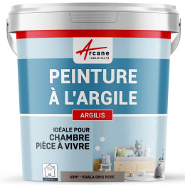 Peinture argile naturelle décoration chambre enfant - ARGILIS-60m2-Koala-gris-rose-Aspect / Couleur