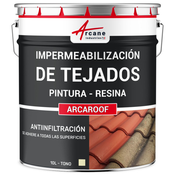 Resina de Impermeabilización - Pintura de Impermeabilización - Especial para Techos Inclinados: ARCAFILM10 L