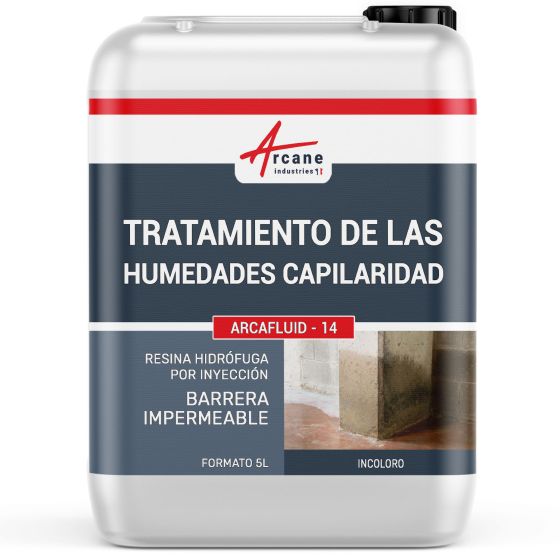 Barrera impermeable, producto de inyección para paredes húmedas ARCAFLUID 5 L