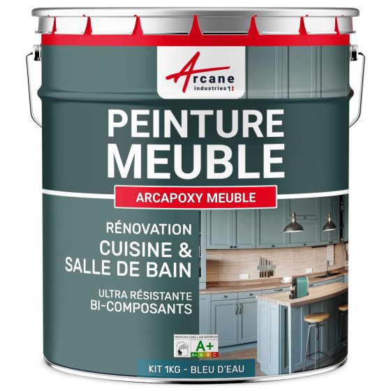 Résine PEINTURE MEUBLE-Kit1Kg-Ral-5021-Bleu-D'eau-Aspect / Couleur Résine PEINTURE MEUBLE-Kit1Kg-Ral-5021-Bleu-D'eau-Aspect / Couleur