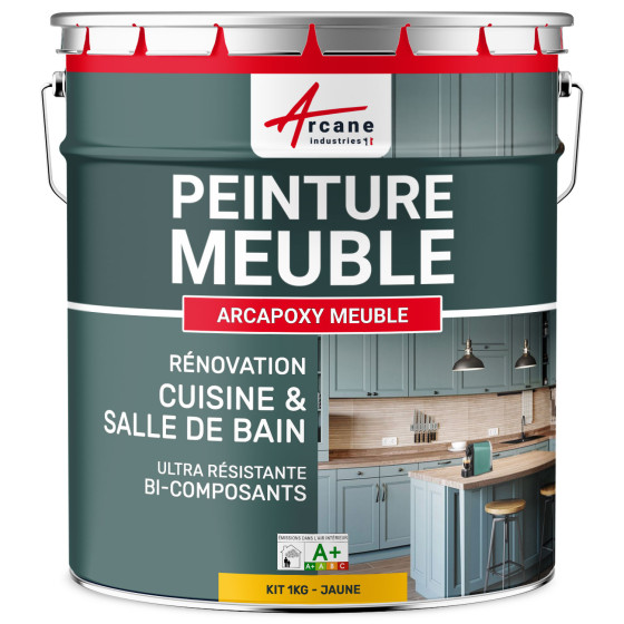 Résine PEINTURE MEUBLE-Kit1Kg-RAL-1023-Jaune-Aspect / Couleur