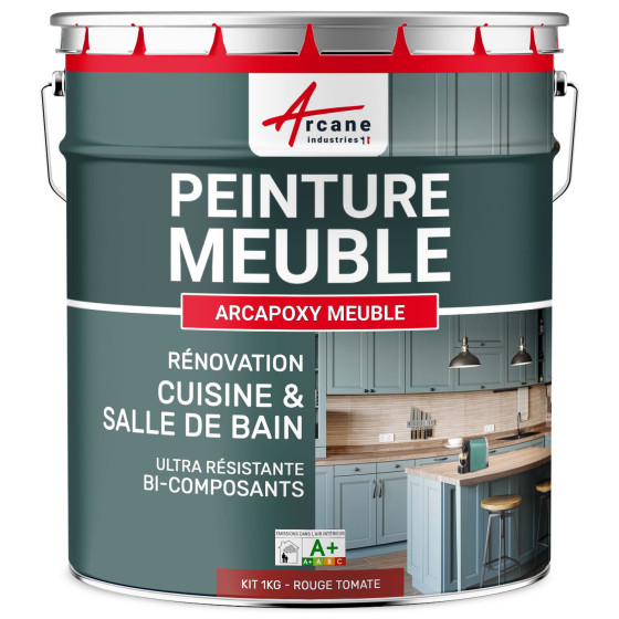 Résine PEINTURE MEUBLE-Kit1Kg-RAL-3013-Rouge-Tomate-Aspect / Couleur