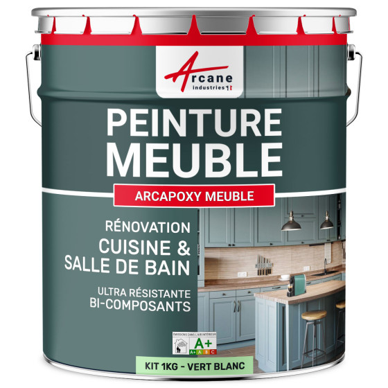 Résine PEINTURE MEUBLE-Kit1Kg-Ral-6019-Vert-Blanc-Aspect / Couleur Résine PEINTURE MEUBLE-Kit1Kg-Ral-6019-Vert-Blanc-Aspect / Couleur