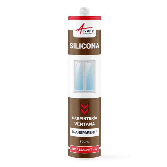 Masilla de Silicona para Ventanas y Carpinterías ARCAMASTIC EDIFICACIÓN Transparente  300 ml x 1