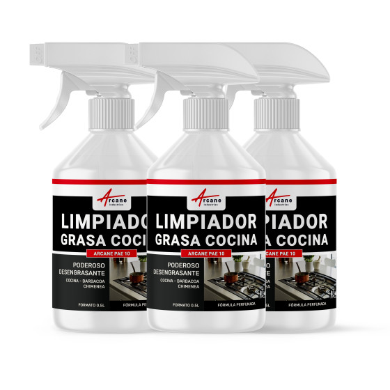 Limpiador Decapante para Grasa de Cocina  LIMPIADOR DE GRASAS Y HOLLINES 1.5 L (3 x 0.5 L)