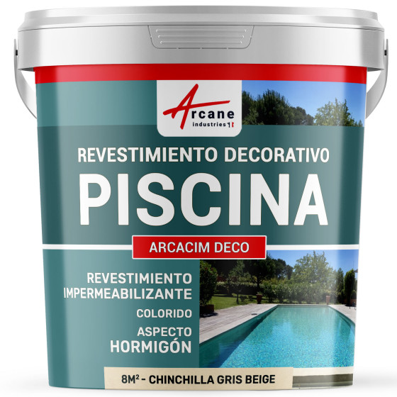 Revestimiento decorativo de acabado para piscinas ARCACIM Deco Chinchilla Gris Beige 8 m²