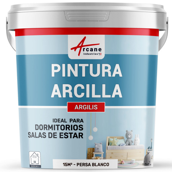 Pintura de arcilla natural para decoración de habitación infantil ARGILIS Persa Blanco 15 m² (2.5 kg en 1 capa)