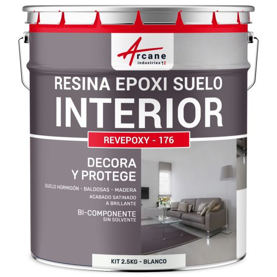 Resina Epoxi Decorativa para Suelo Interior REVEPOXY DECO RAL 9003 Blanco 1 kg (hasta 5 m² en 2 capas)