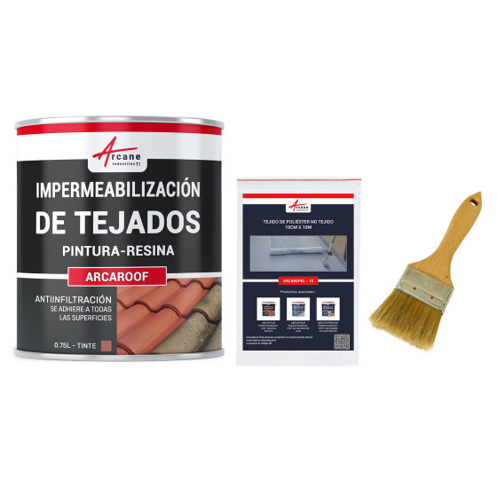 Kit de Resina de Impermeabilización para Tejas y Techos ARCAFILM PAQUETE Teja 0.75 L (hasta 0.5 m²)