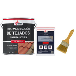 Kit de Resina de Impermeabilización para Tejas y Techos ARCAFILM PAQUETE Marrón 2.5 L (hasta 1.5 m²)