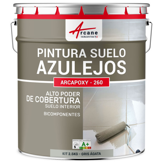 Pintura para Suelo de Baldosas Resina epoxi Arcapoxy RAL 7038 Gris Ágata 2.5 kg (hasta 12.5 m² en 2 capas)