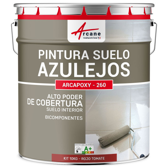 Pintura para Suelo de Baldosas Resina epoxi Arcapoxy RAL 3013 Rojo Tomate 10 kg (hasta 50 m² en 2 capas)