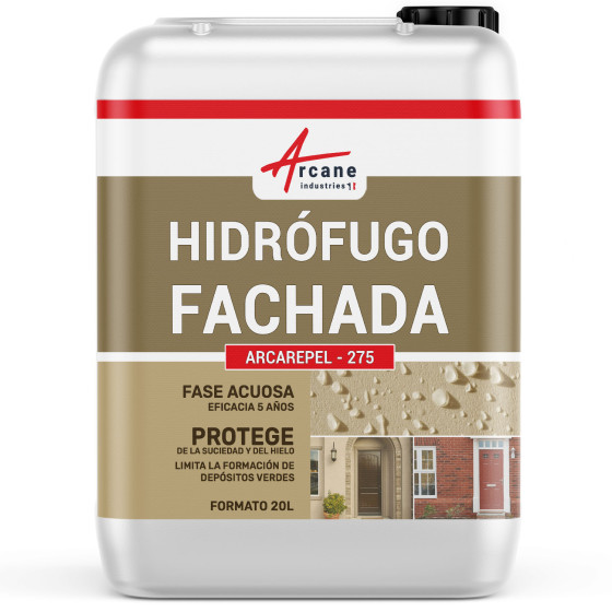 Hidrófugo para Impermeabilización de Fachadas en Piedra - Ladrillos Porosos - Revestimientos y Estucos 20 L (hasta 100 m²)