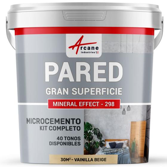 KIT HORMIGÓN PULIDO PARA PAREDES GRAN SUPERFICIE Hormigón pulido especial para muros Vainilla Beige 30 m² (en 2 capas)