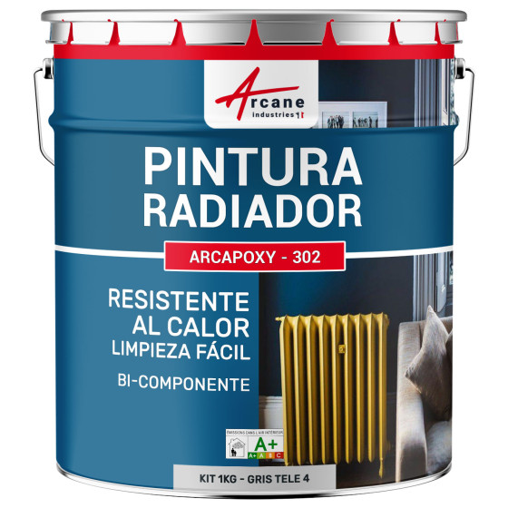 Pintura para radiadores / calefacción ARCAPOXY RADIADORES Gris tele 4 RAL 7047 1 kg (hasta 5 m² en 2 capas)