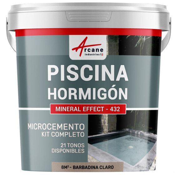 Kit de Hormigón Piscinas de Hormigón Revestimiento Impermeable de Alta Resistencia para PISCINA Barbadina Claro 8 m²