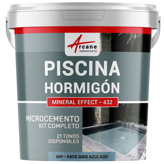 Kit de Hormigón Piscinas de Hormigón Revestimiento Impermeable de Alta Resistencia para PISCINA Pato Gris Azulado 8 m²