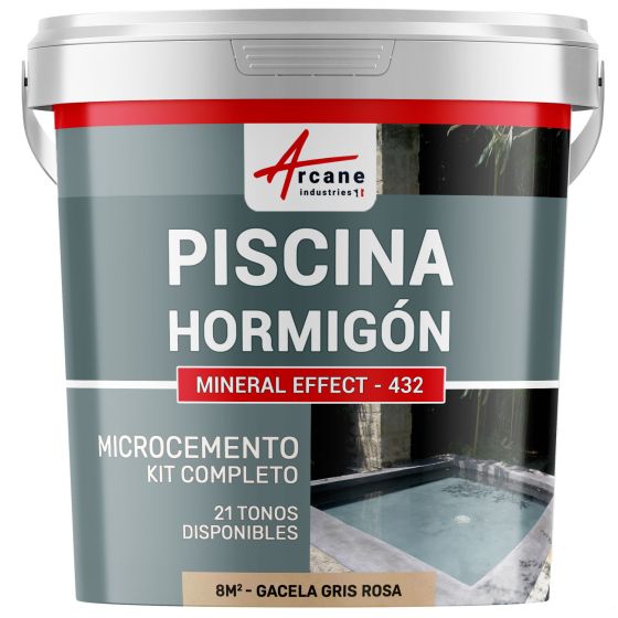 Kit de Hormigón Piscinas de Hormigón Revestimiento Impermeable de Alta Resistencia para PISCINA Gacela Gris Rosa 8 m²