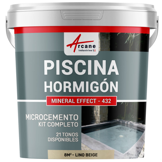 Kit de Hormigón Piscinas de Hormigón Revestimiento Impermeable de Alta Resistencia para PISCINA Lino beige 8 m²