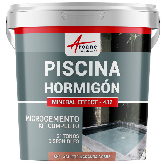 Kit de Hormigón Piscinas de Hormigón Revestimiento Impermeable de Alta Resistencia para PISCINA Achiote Naranja Cobre  8 m²