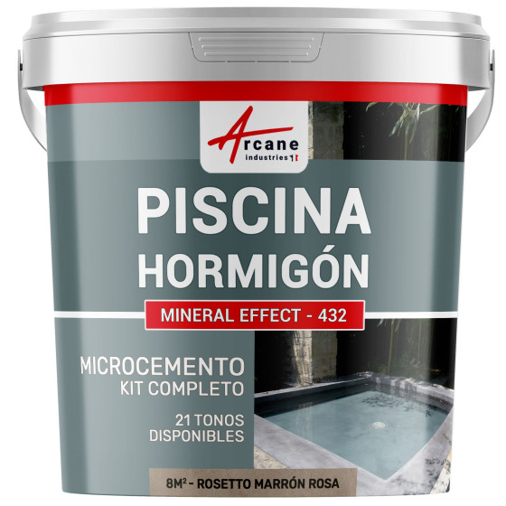 Kit de Hormigón Piscinas de Hormigón Revestimiento Impermeable de Alta Resistencia para PISCINA Rosetto Marrón Rosa 8 m²