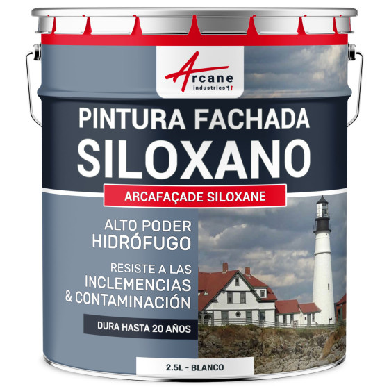 Pintura Siloxano ARCAFAÇADE SILOXANO Blanco 2.5 L (+ o 15 m² en 1 capa)