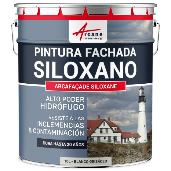 Pintura Siloxano ARCAFAÇADE SILOXANO Blanco grisáceo RAL 9002 10 L (+ o 60 m² en 1 capa)