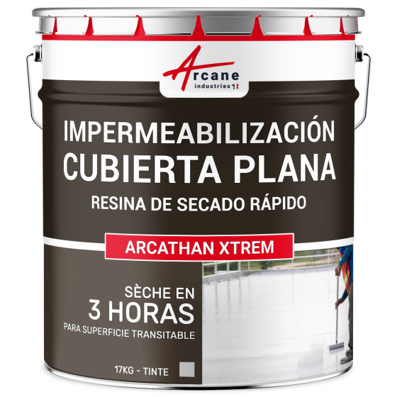 Resina para Impermeabilización de Techos Planos y Terrazas Gris luminoso RAL 7035 17 kg (hasta 11 m² en 2 capas)