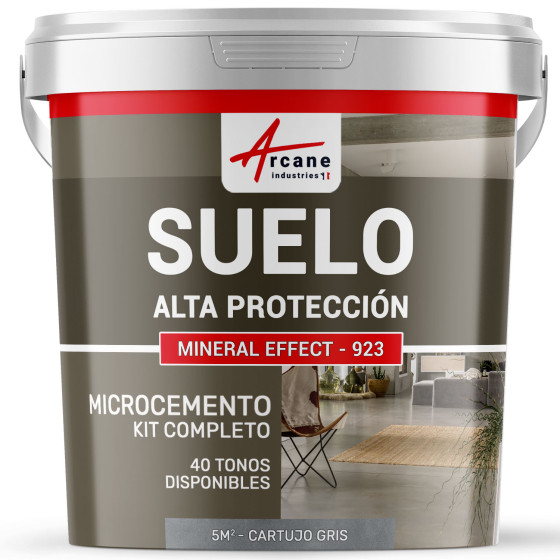 KIT DE MICROCEMENTO PARA SUELOS DE ALTA PROTECCIÓN Gris cartujo 5 m² (en 2 capas)