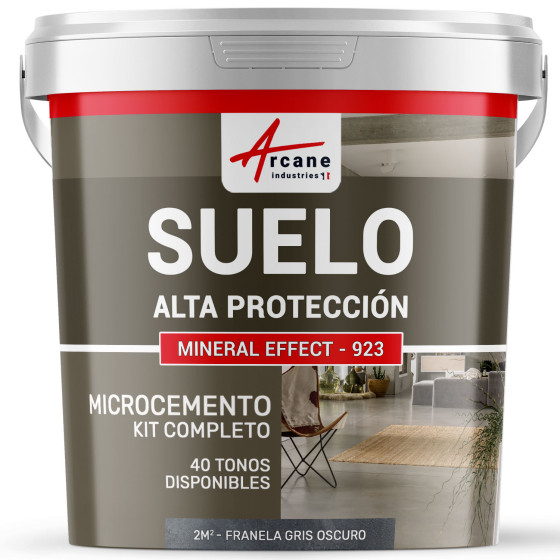 KIT DE MICROCEMENTO PARA SUELOS DE ALTA PROTECCIÓN Franela Gris Oscuro 2 m² (en 2 capas)