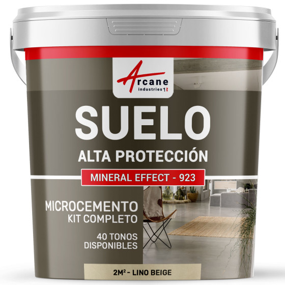 KIT DE MICROCEMENTO PARA SUELOS DE ALTA PROTECCIÓN Lino beige 2 m² (en 2 capas)