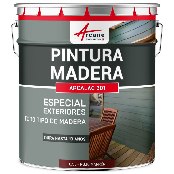 Pintura para madera exterior e interior ARCALAQUE 201 0.5 L Rojo Marrón RAL 3011