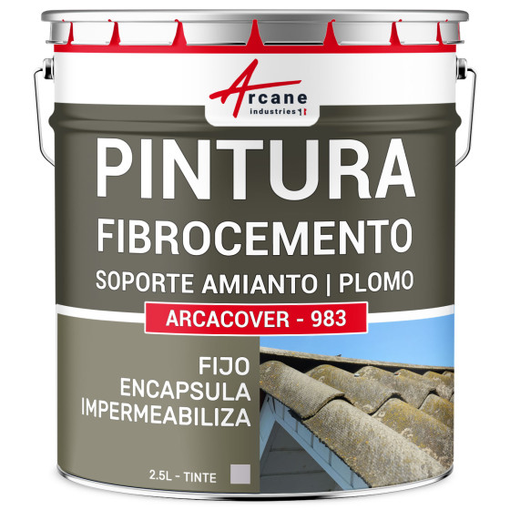 Pintura fibrocemento y encapsulado para soportes con asbesto y plomo ARCACOVER AMIANTE Gris 2.5 L