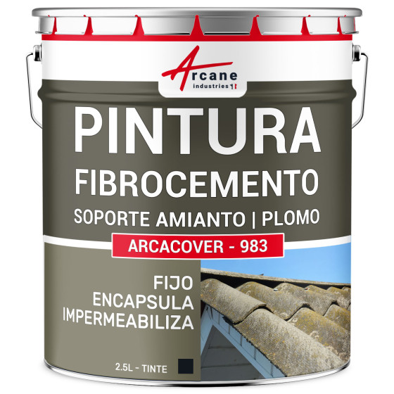 Pintura fibrocemento y encapsulado para soportes con asbesto y plomo ARCACOVER AMIANTE Pizarra 2.5 L