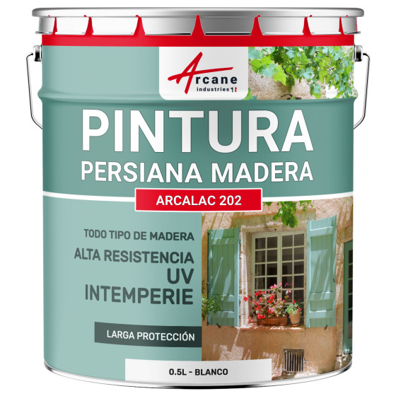 Pintura para contraventanas de madera Arcalaque 202 0.5 L RAL 9003 Blanco