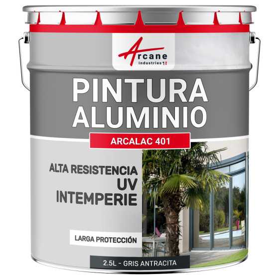 Pintura para Aluminio Arcalaque 401 Gris Antracita RAL 7016 2.5 L