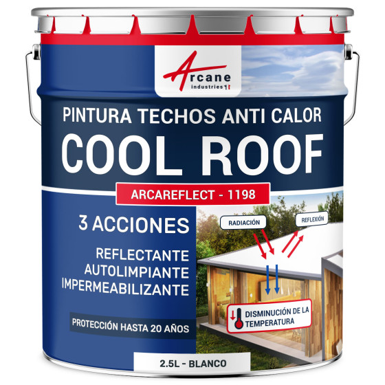 Pintura para techos Coolroof ARCAREFLECT Blanco 2.5 L Pintura para techos Coolroof ARCAREFLECT Blanco 2.5 L
