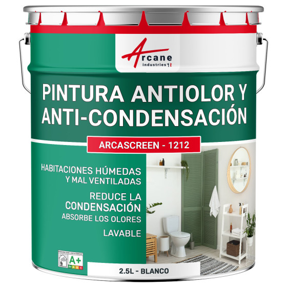 Pintura anticondensación - antiolores para habitaciones húmedas ARCASCREEN ANTICONDENSACIÓN Blanco 2.5 L