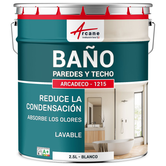 Pintura para baño - muros y techos Arcadéco Baño Blanco 2.5 L