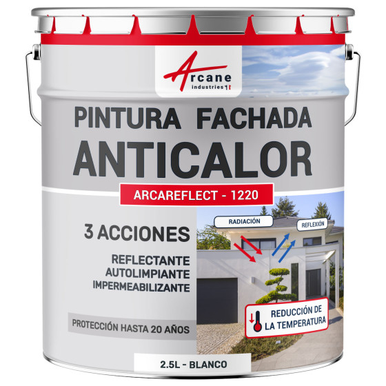 Pintura de fachada reflectante - anticalor ARCAREFLECT FAÇADE Blanco 2.5 L